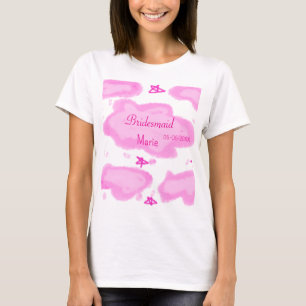 Rosa Wolken pastellfarbene Sterne Bräunungsmädchen T-Shirt