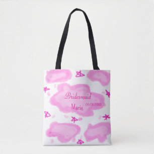 Rosa Wolken pastellfarbene Sterne Bräunungsmädchen Tasche