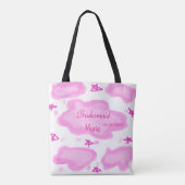 Rosa Wolken pastellfarbene Sterne Bräunungsmädchen Tasche (Rückseite)