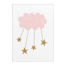 Rosa Wolken Stars Boho Pink Gray Girly