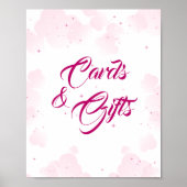 Rosa Wolken & Sterne Karten und Geschenke Poster (Vorne)