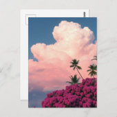 Rosa Wolken und blühende Kunst der Fotografie Bush Postkarte (Vorne/Hinten)