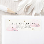 Rosa Wolken und Gold Stars: Rücksendeadresse (Insitu)