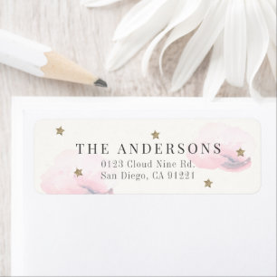 Rosa Wolken und Gold Stars: Rücksendeadresse