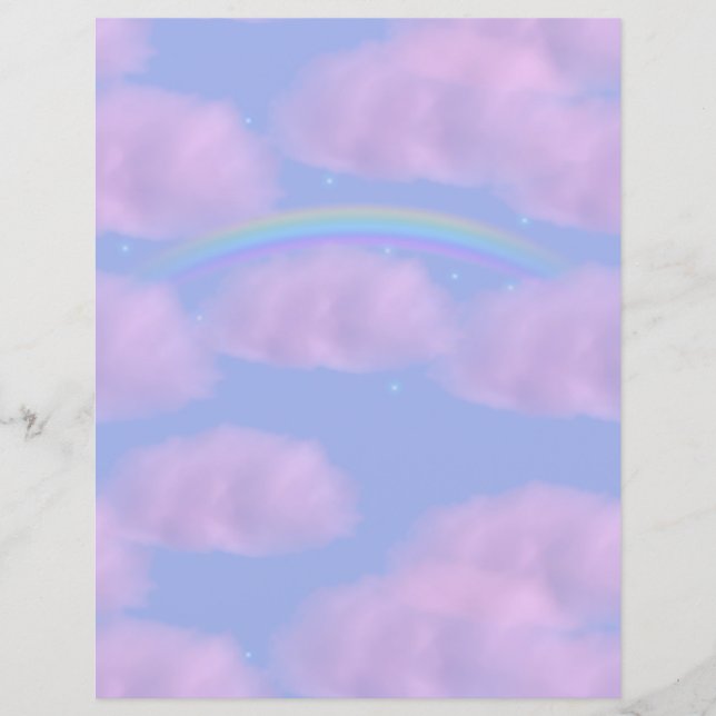 Rosa Wolken und Rainbow-Scrapbook (Vorderseite)