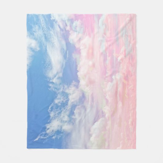 Rosa Wolken Wasserfarbe: strahlender Himmel. Fleecedecke (Vorderseite)