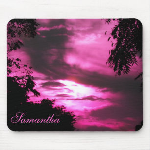 Rosa Wolkendecke Mousepad
