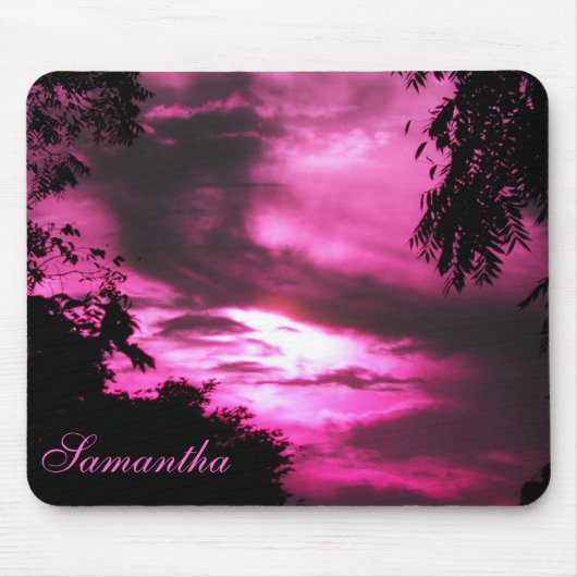 Rosa Wolkendecke Mousepad (Vorne)