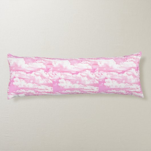 Rosa Wolkendekoration - fertig zum Anpassen Seitenschläferkissen (Rückseite)