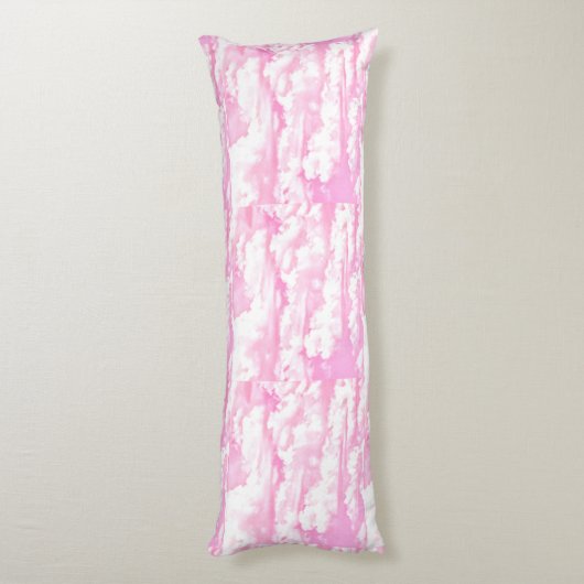 Rosa Wolkendekoration - fertig zum Anpassen Seitenschläferkissen (Rückseite (Vertikal))