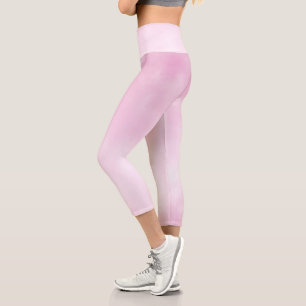 Rosa Wolkenmuster Capri Leggings