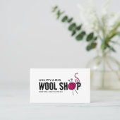 Rosa Wolle Shop Logo, Knitter Store, Garnspeicher Visitenkarte (Stehend Vorderseite)