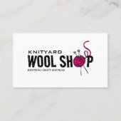 Rosa Wolle Shop Logo, Knitter Store, Garnspeicher Visitenkarte (Vorderseite)