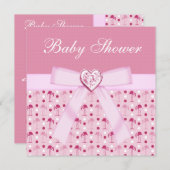 Rosa Wonderland Flamingos Kinderdusche Invites Einladung (Vorne/Hinten)