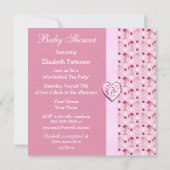 Rosa Wonderland Flamingos Kinderdusche Invites Einladung (Rückseite)