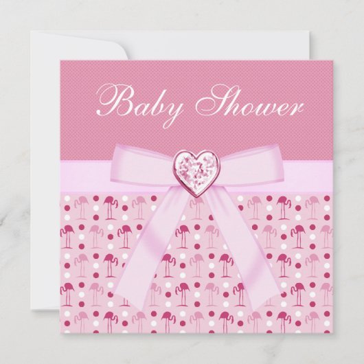 Rosa Wonderland Flamingos Kinderdusche Invites Einladung (Vorderseite)