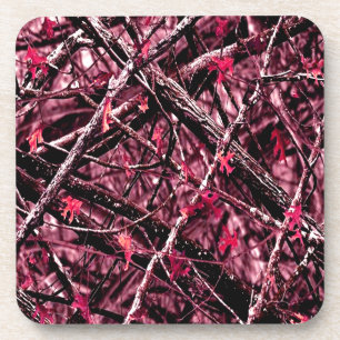 Rosa Woodland-Camouflage Getränkeuntersetzer