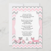 Rosa Woodland Tier Dusche danke Karte (Vorderseite)