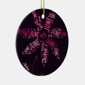 Rosa Word Cloud Juni Blume Text Keramikornament (Rechts)