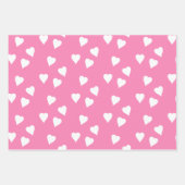 Rosa Wrapping mit weißen Herzen Geschenkpapier Set (Vorderseite 2)