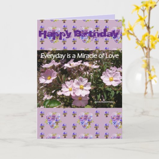 Rosa Wunder der Liebe Blume Florales Foto Kunstkar Karte (Gelbe Blume)