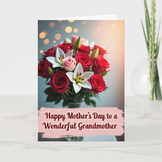 Rosa Wunderbare Mutter Karte (Vorderseite)