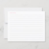 Rosa wunderliche Brautdusche-Rezeptkarte (Rückseite)