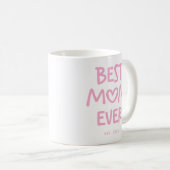 Rosa wunderliches Herz Beste Mutter überhaupt Kaffeetasse (VorderseiteRechts)