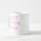 Rosa wunderliches Herz Beste Mutter überhaupt Kaffeetasse (Vorderseite Links)
