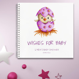 Rosa Wünsche für Baby Bird Baby Showbook Notizblock