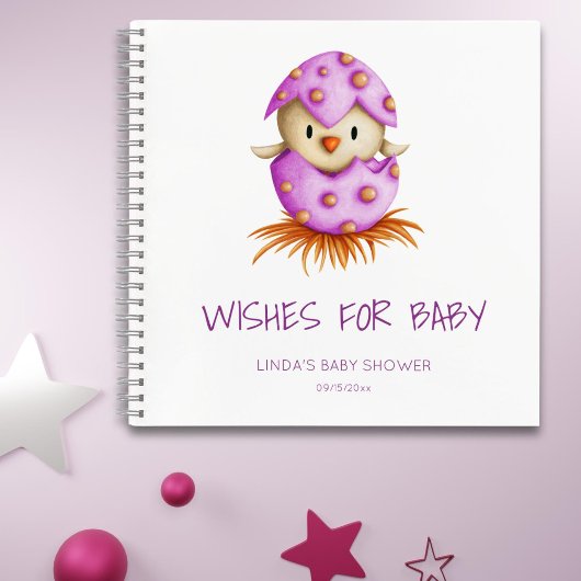 Rosa Wünsche für Baby Bird Baby Showbook Notizblock
