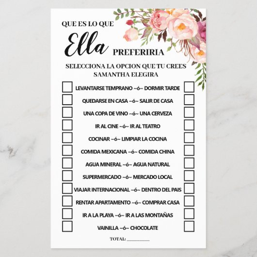 Rosa würde sie eher duschen zweisprachige Spielkar Flyer (Hinten)