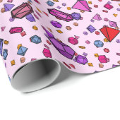 Rosa Würfel Geschenkpapier (Rolleneckpunkt)