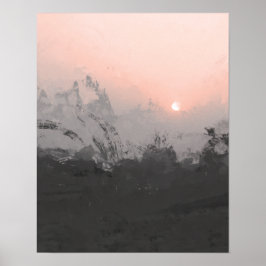 Rosa Wüste Sonnenuntergang | Fotodruck Poster