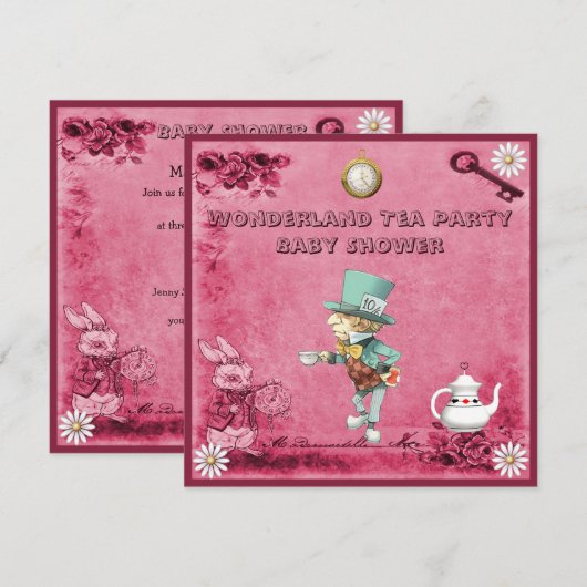 Rosa wütende einladung (Vorne/Hinten)