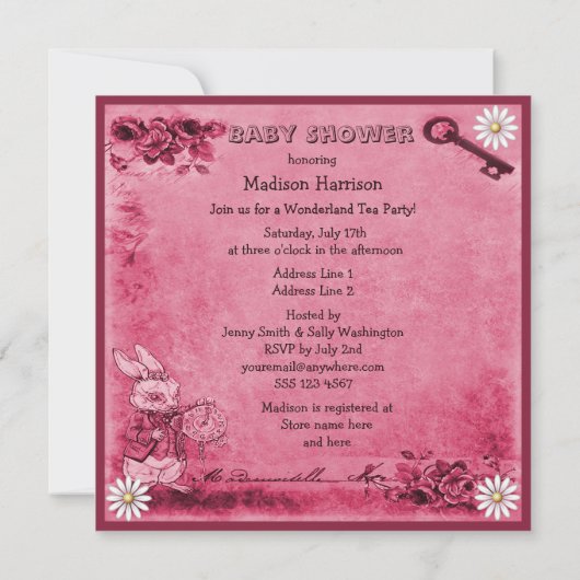 Rosa wütende einladung (Rückseite)