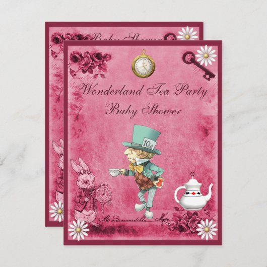 Rosa wütende einladung (Vorne/Hinten)