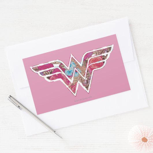 Rosa WW Rechteckiger Aufkleber (Umschlag)