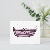 Rosa X-Ray Skelett in der Badewanne Postkarte (Stehend Vorderseite)