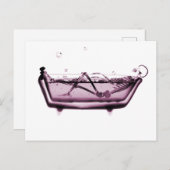 Rosa X-Ray Skelett in der Badewanne Postkarte (Vorne/Hinten)