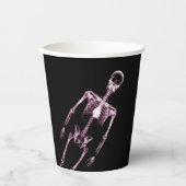 Rosa X-Ray Skelett Pappbecher (Vorderseite)