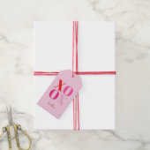 Rosa XO OX Valentinstag Geschenkanhänger (Mit Garn)