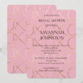 Rosa XOXo-Brautparty Einladung (Vorne/Hinten)