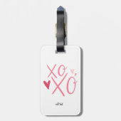 Rosa "XOXO" Herzlich Willkommen am Valentinstag Gepäckanhänger (Rückseite vertikal)