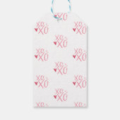Rosa "XOXO" Herzlich Willkommen am Valentinstag Geschenkanhänger (Rückseite)