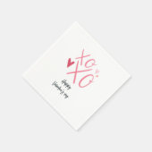 Rosa "XOXO" Herzlich Willkommen am Valentinstag Serviette (Ecke)