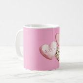 Rosa XOXO Leopard Druckerhitze Kaffeetasse (Vorderseite Links)