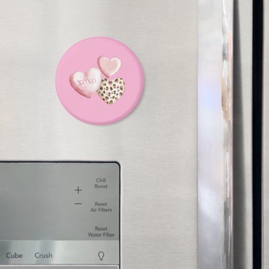 Rosa XOXO Leopard Druckerhitze Magnet (In Situ (Kühlschrank))