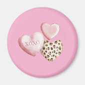 Rosa XOXO Leopard Druckerhitze Magnet (Vorne)