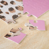 Rosa XOXO Leopard Druckerhitze Puzzle (Seite)